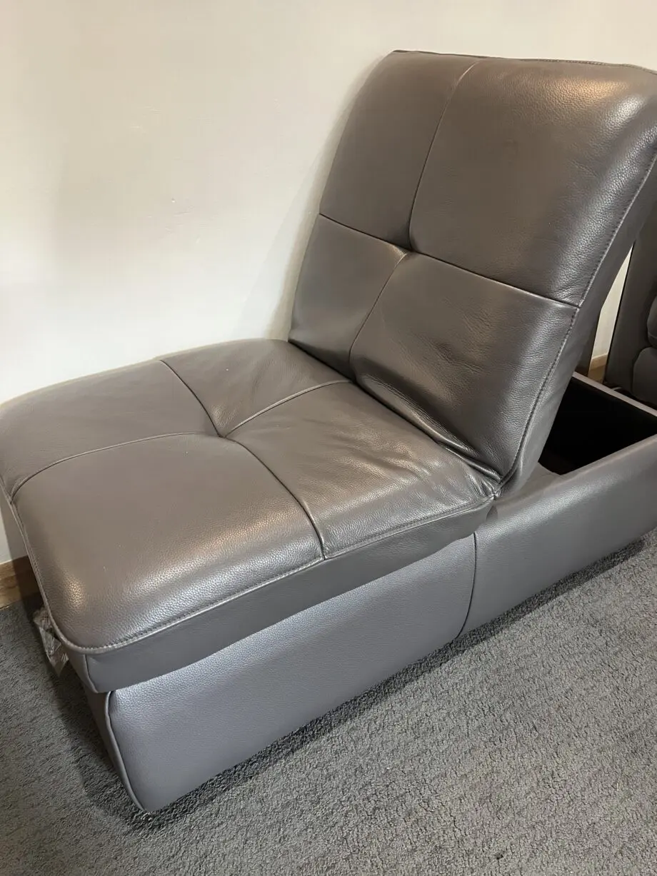 Sofology Recling Grey Leather Sofa