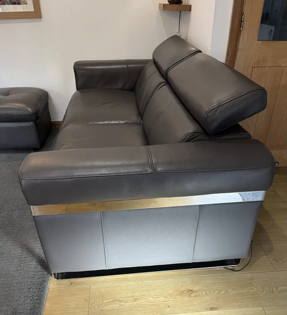 Sofology Recling Grey Leather Sofa