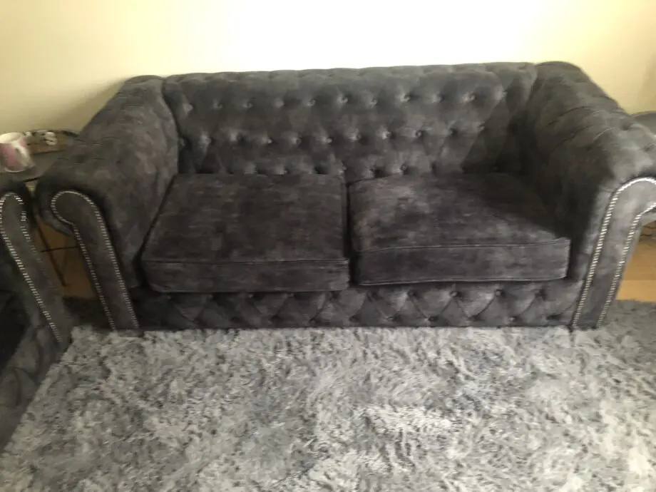 Charcoal chesterfield 3 and 2