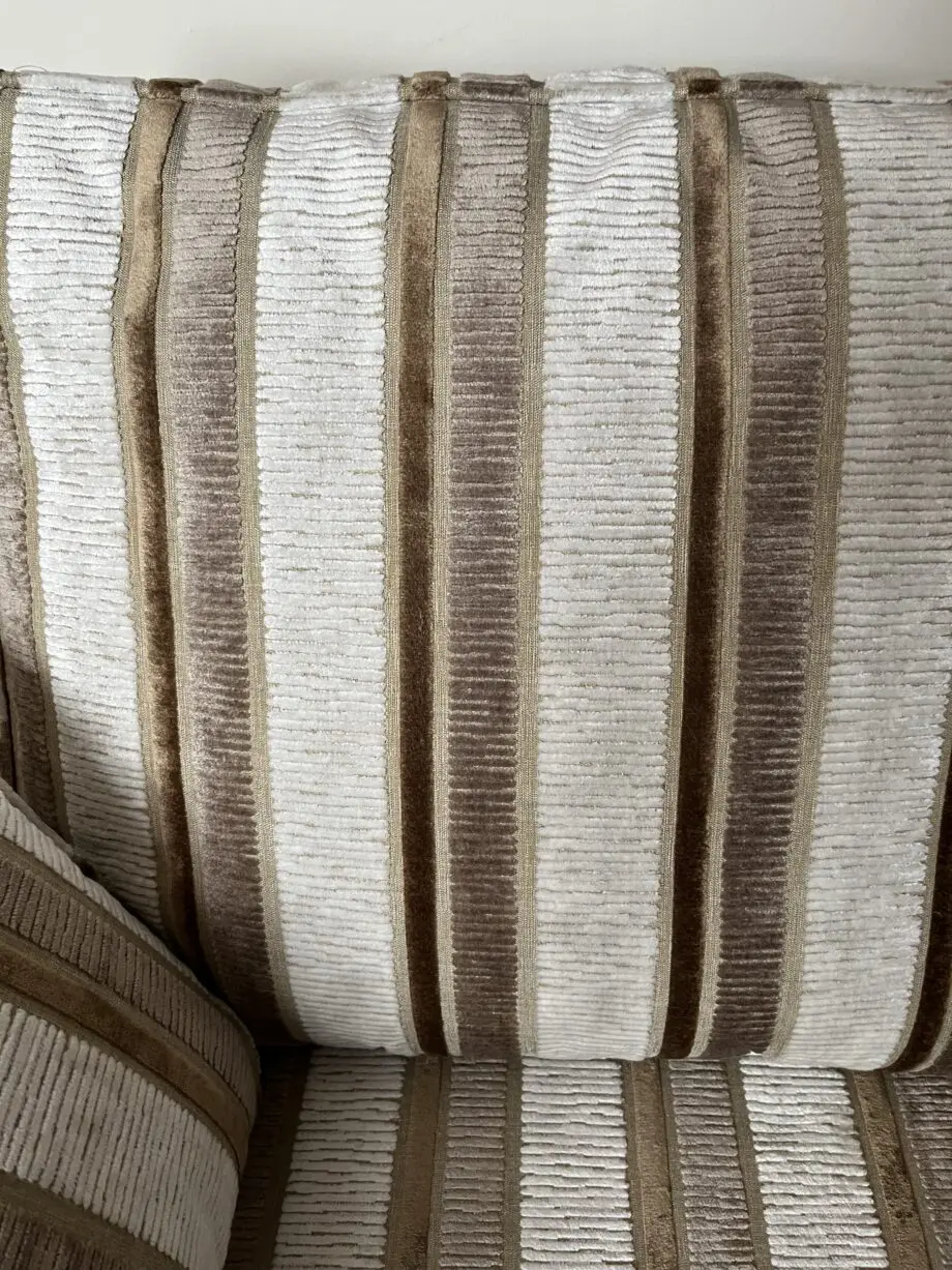 Sofa Bed Convertible Settee in brown/cream stripe