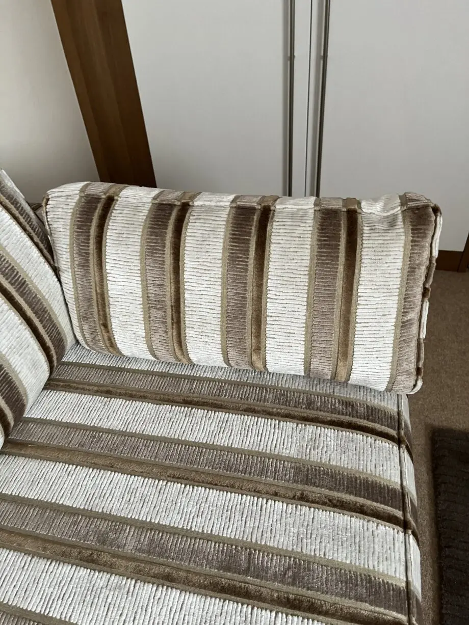 Sofa Bed Convertible Settee in brown/cream stripe