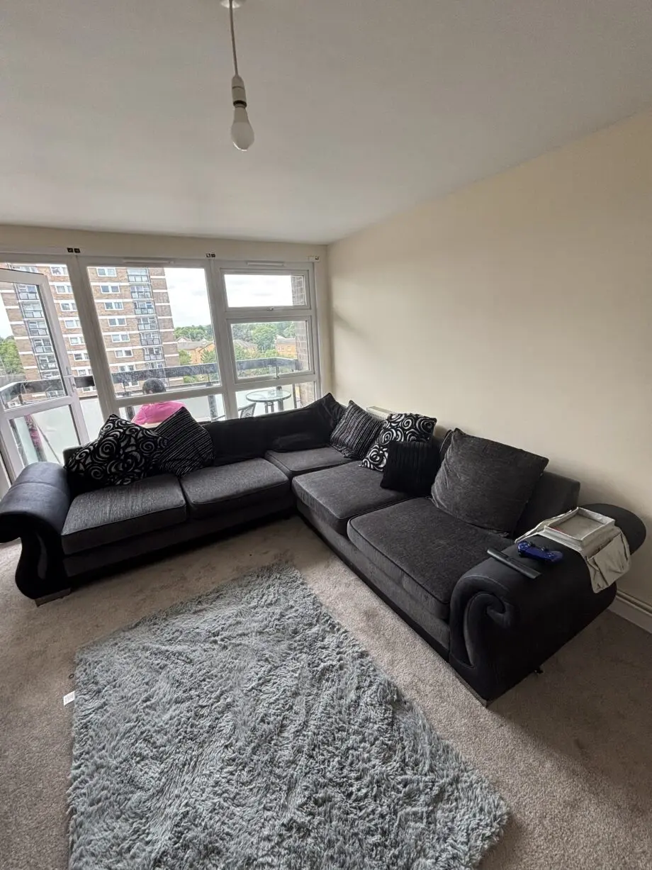 Black and grey sofa