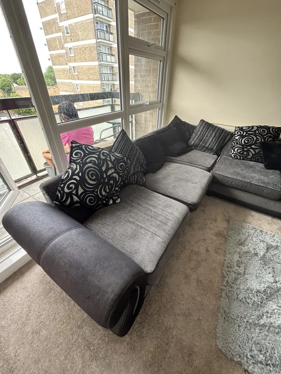 Black and grey sofa