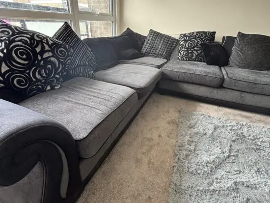 Black and grey sofa