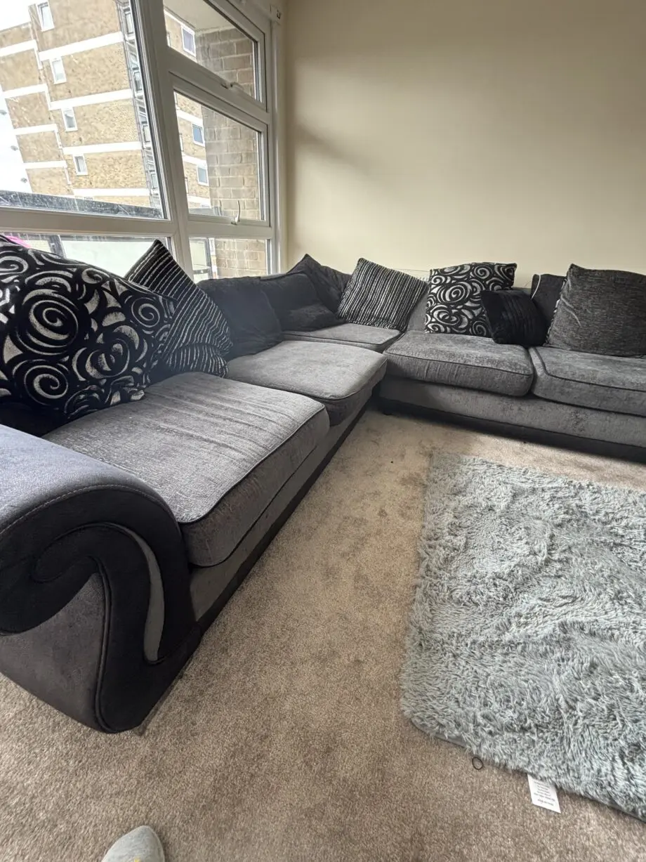 Black and grey sofa