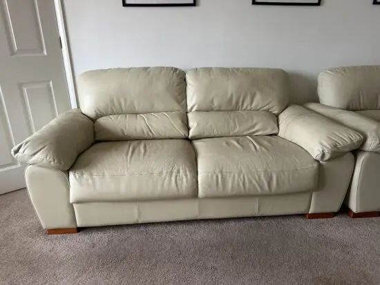 Harvey’s 100% leather cream sofa set 3+2