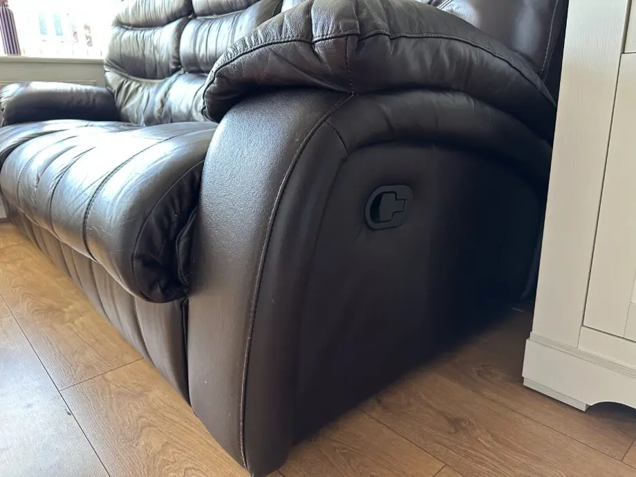 Brown leather recliner sofa set 3+2