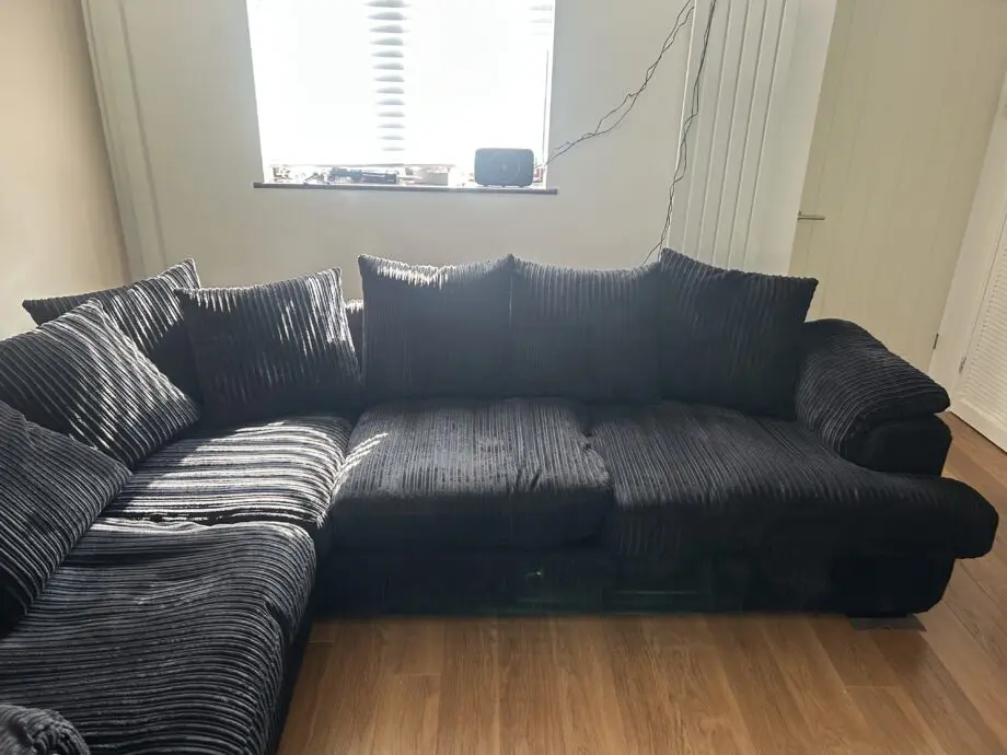 DFS Corded Black Corner Sofa