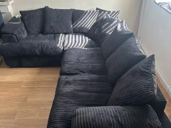 DFS Corded Black Corner Sofa