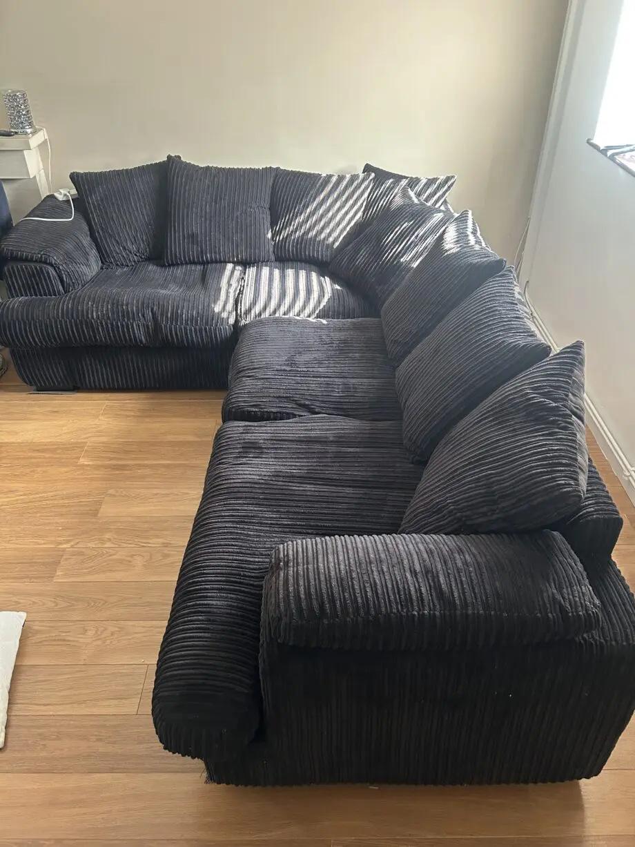 DFS Corded Black Corner Sofa
