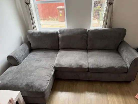 Large L Shaped Corner Grey Sofa