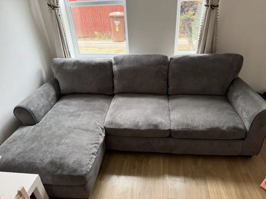 Large L Shaped Corner Grey Sofa