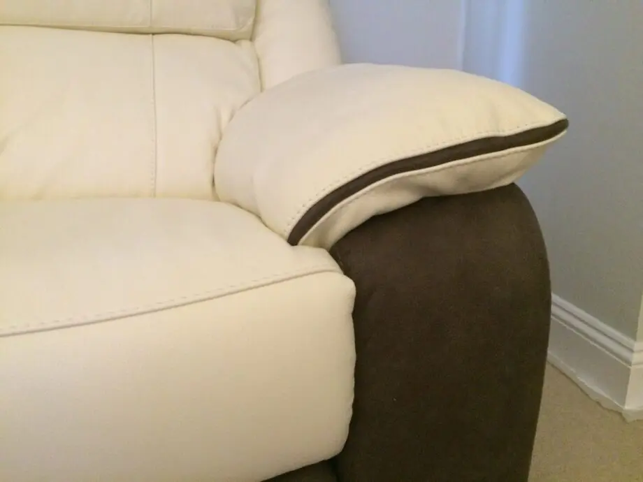 DFS 3 Seater leather Manual Recliner Sneaker White