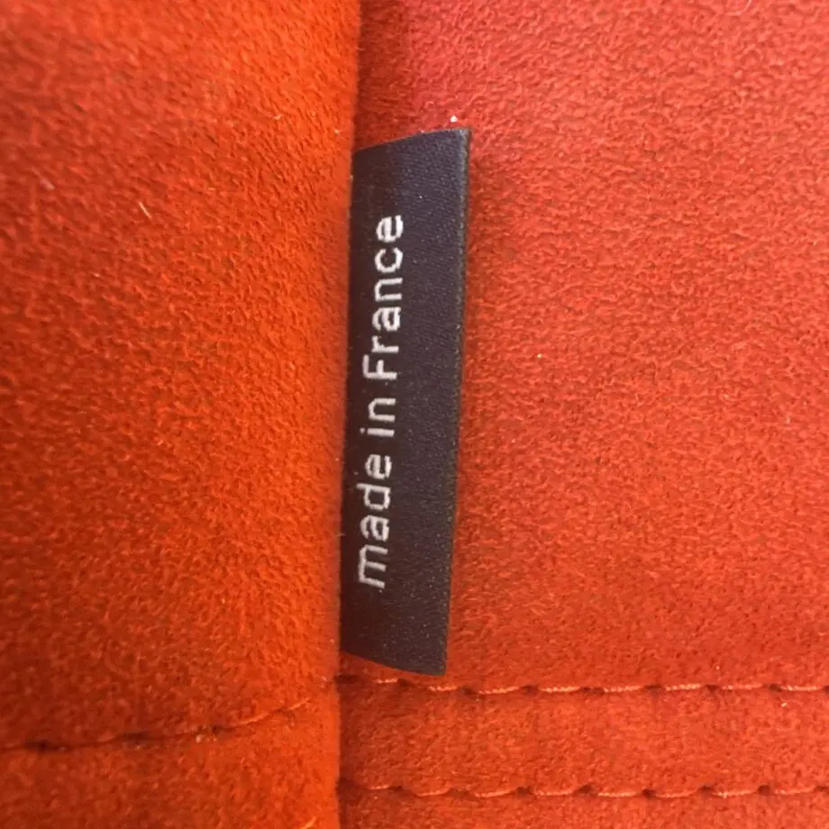 Line Roset Togo in Goya Red alcantara by Michel Ducaroy