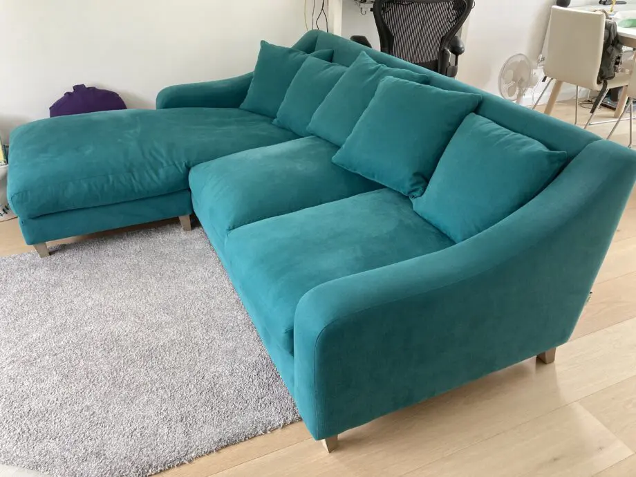 Large LOAF Oscar left chaise in gorgeous teal green colour