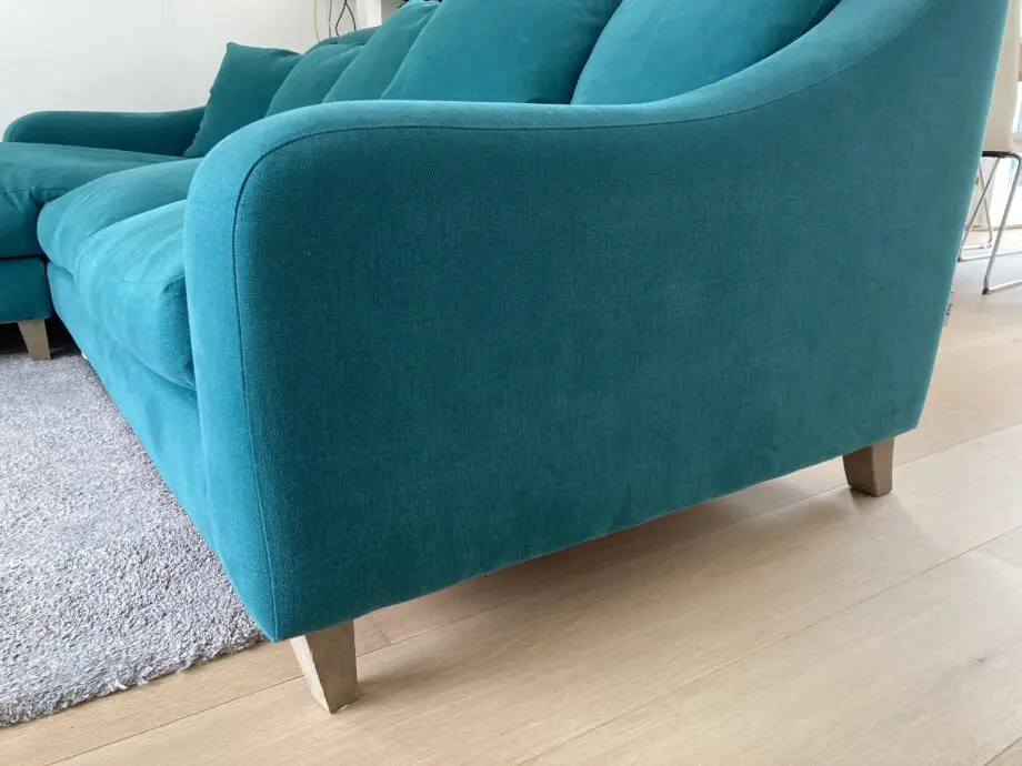 Large LOAF Oscar left chaise in gorgeous teal green colour