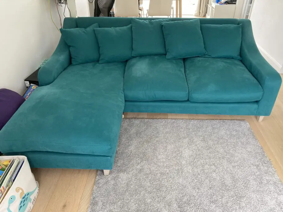 Large LOAF Oscar left chaise in gorgeous teal green colour