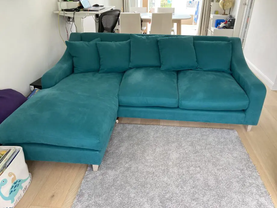 Large LOAF Oscar left chaise in gorgeous teal green colour