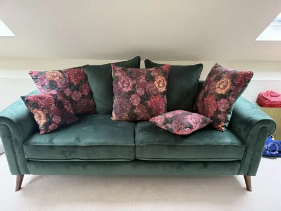 scs bloom foam 3 seater pillow back