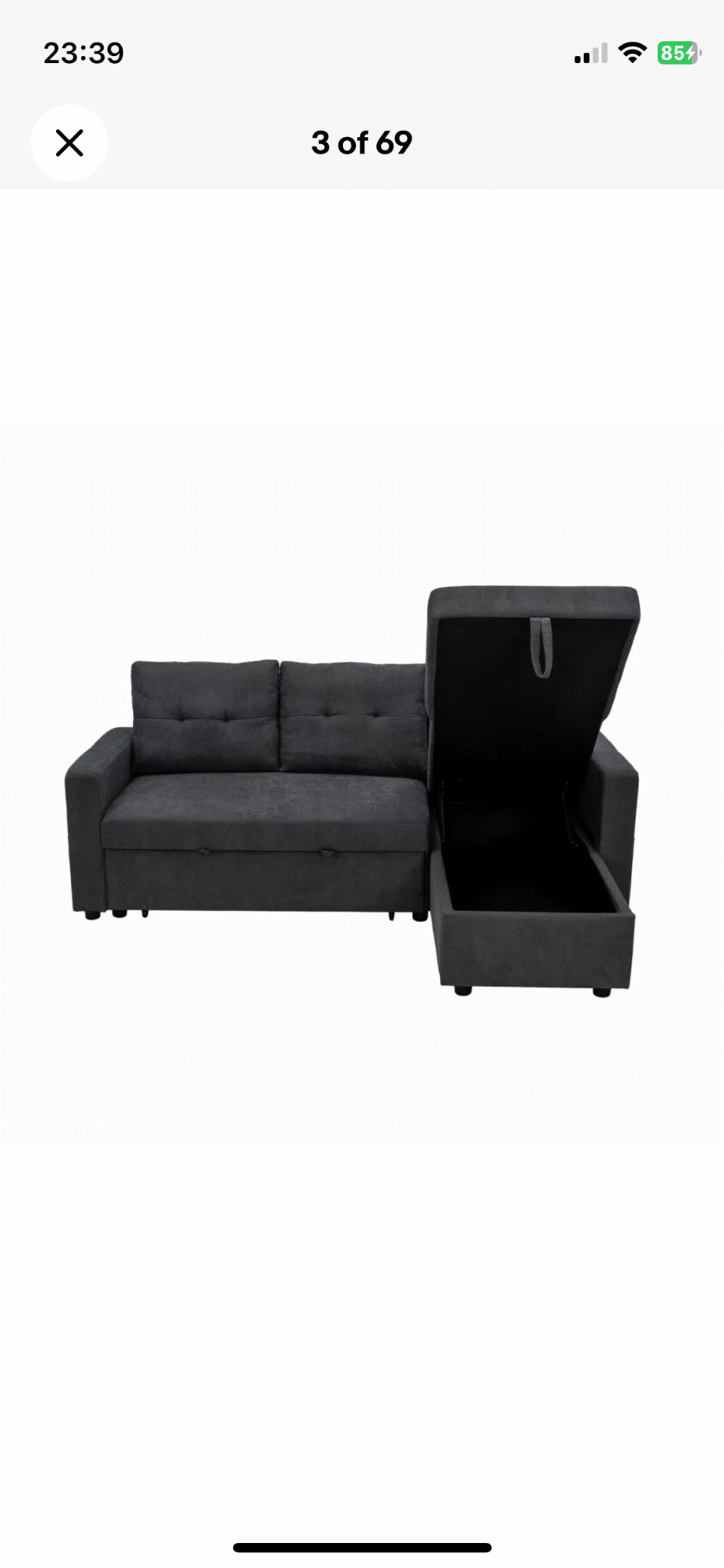 Grey Corner sofa bed