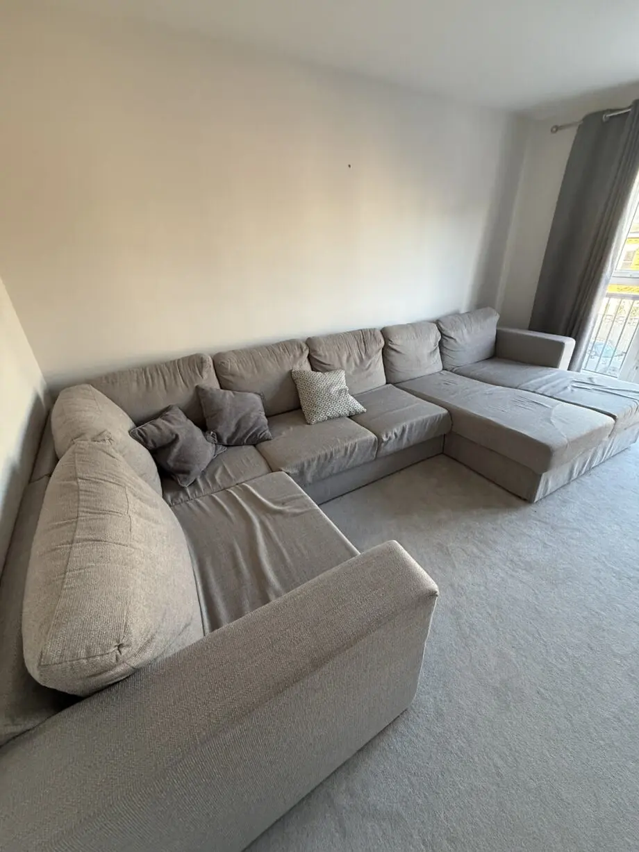 Grey big sofa fits 6 people