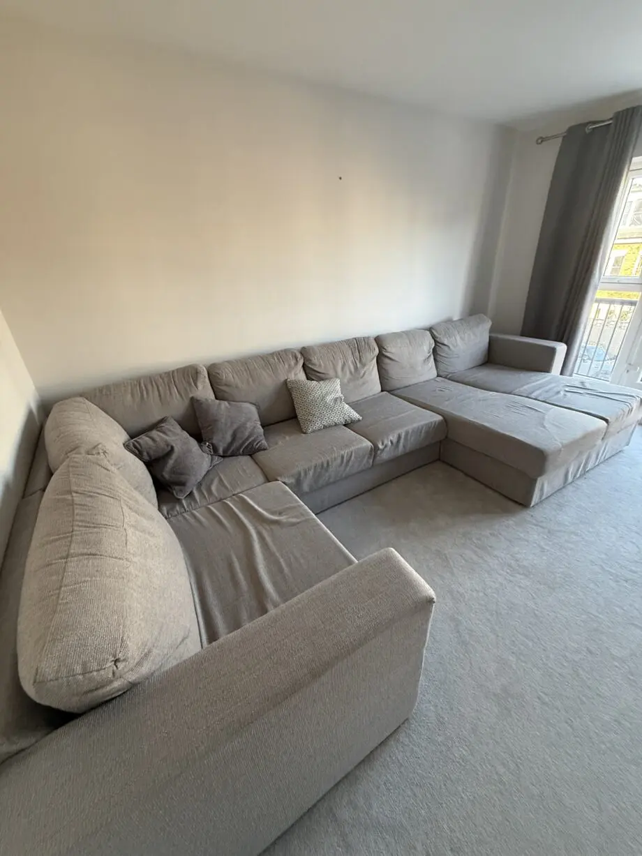 Grey big sofa fits 6 people