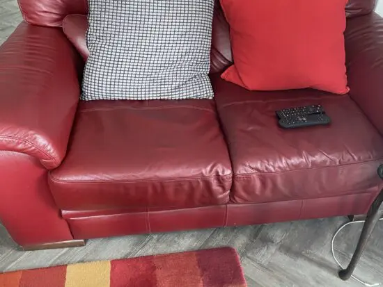 Genuine red leather sofas