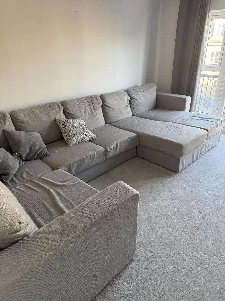 Grey big sofa fits 6 people