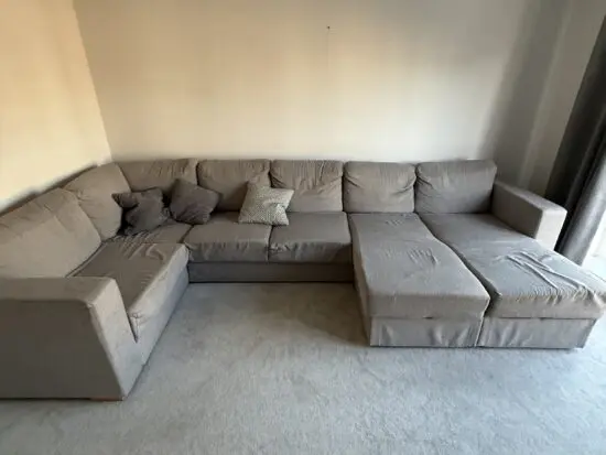 Grey big sofa fits 6 people