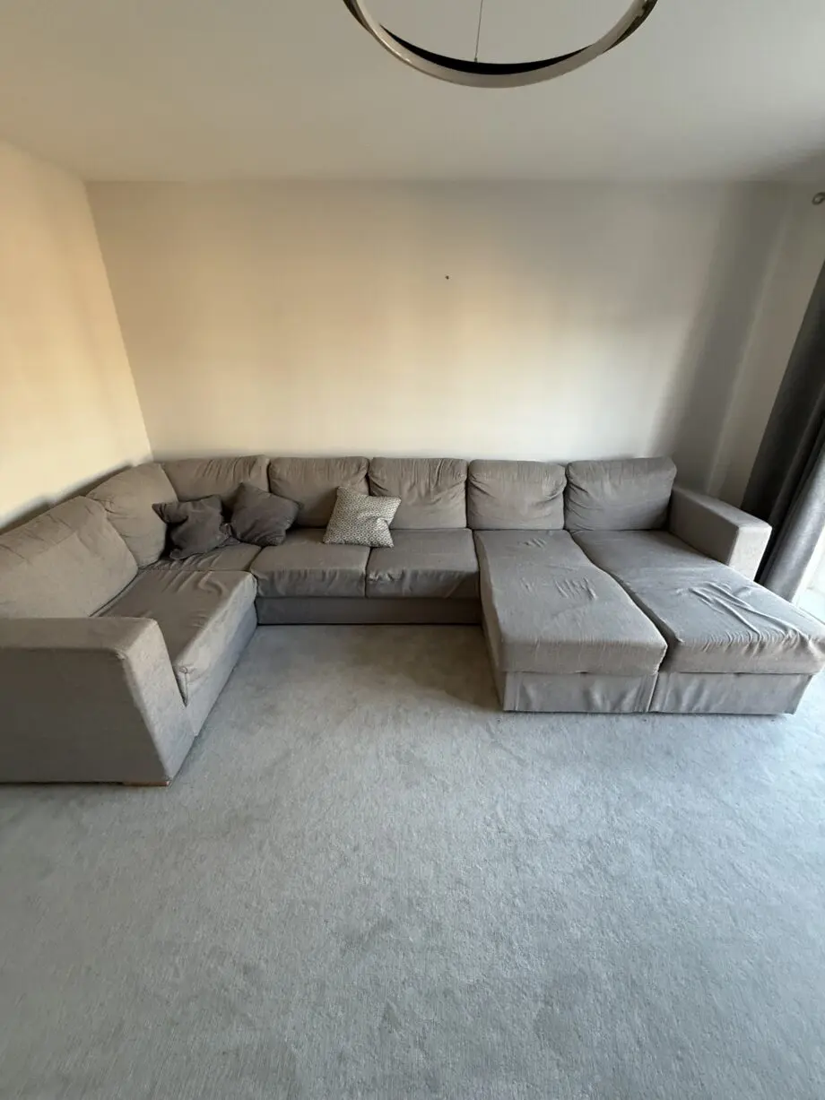 Grey big sofa fits 6 people