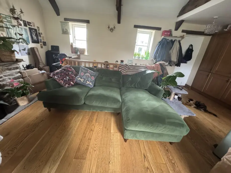 Patterdale Joules forest green corner sofa