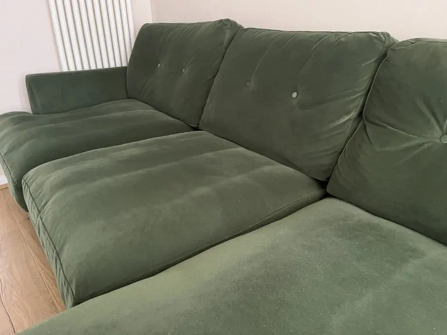 JOULES patterdale delux velvet green right hand chaise sofa