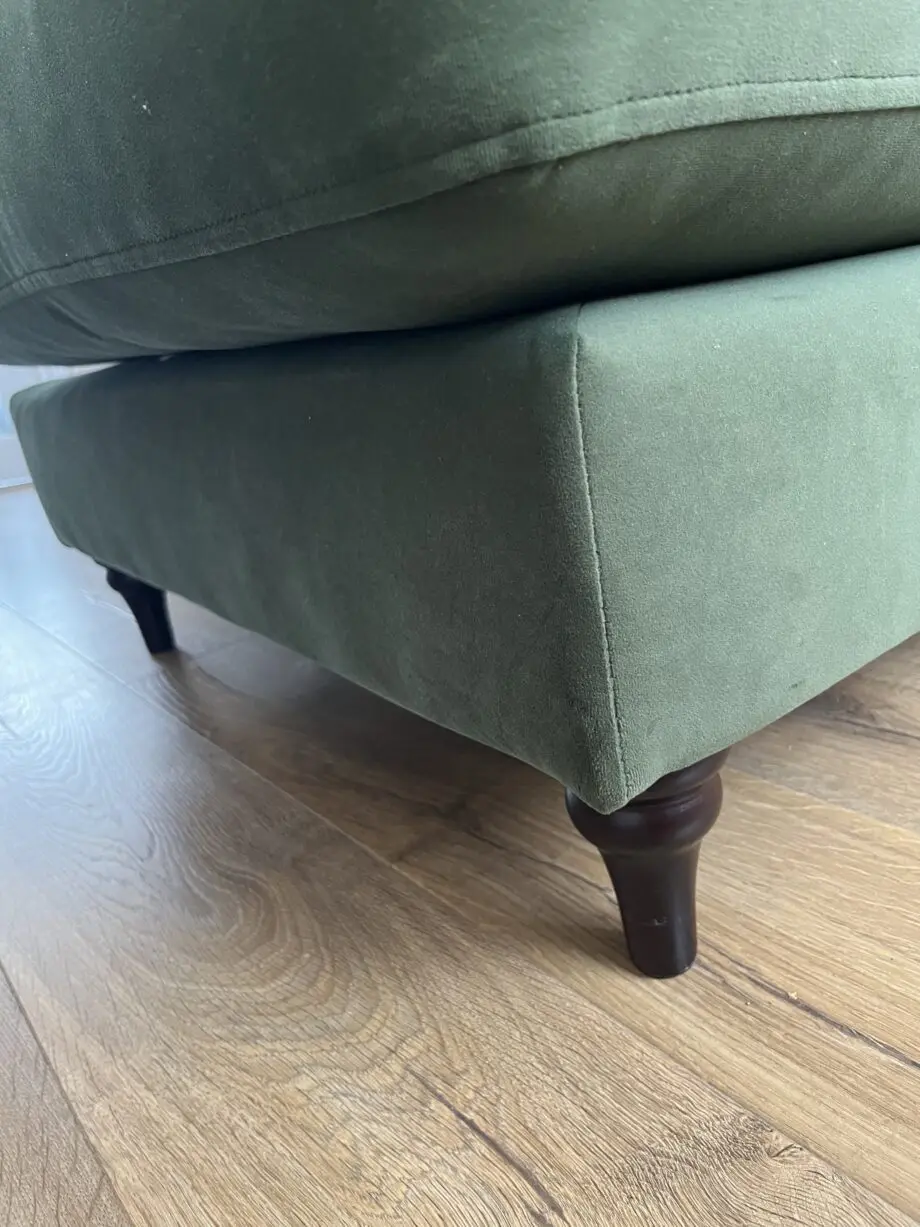 JOULES patterdale delux velvet green right hand chaise sofa