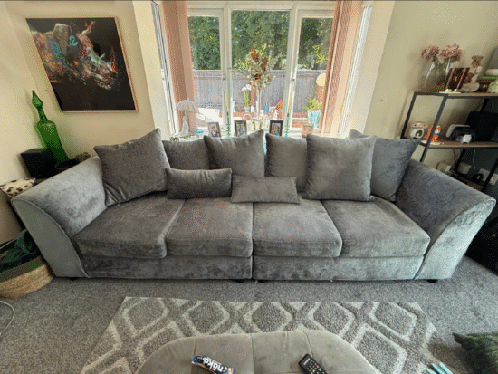New grey 4 seater sofa