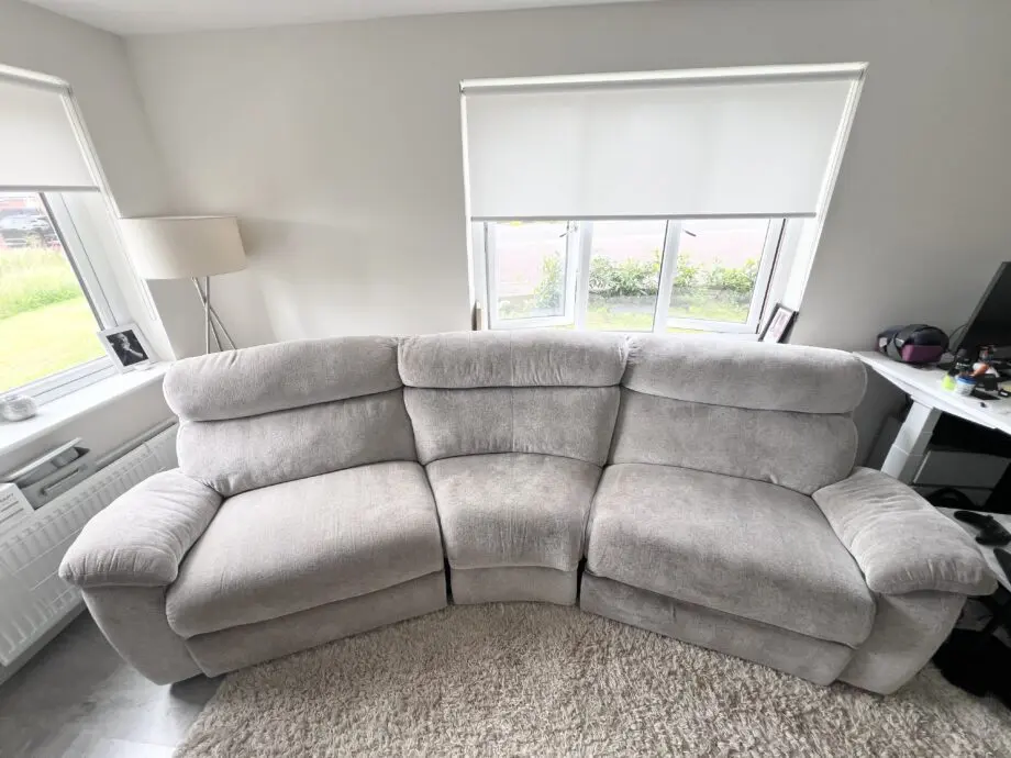 SCS Cloud Fabric Curved Manual Sofa & 2 Seater Loveseat