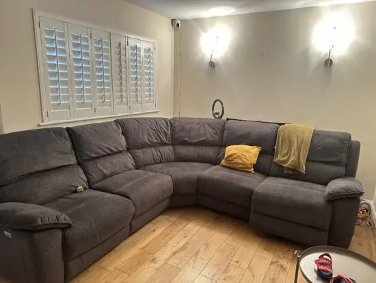 Modular 5 Seat Corner Recliner | Plush Charcoal Fabric
