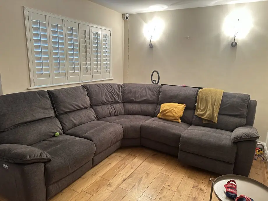 Modular 5 Seat Corner Recliner | Plush Charcoal Fabric