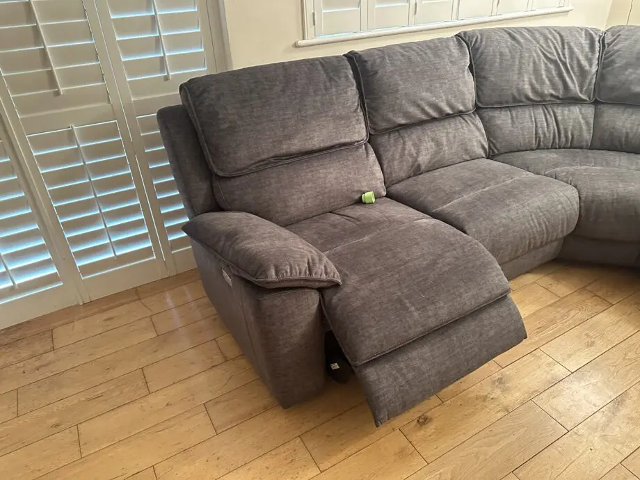 Modular 5 Seat Corner Recliner | Plush Charcoal Fabric