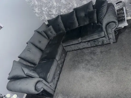 1x (Grey) Ashwin Plush Velvet Luxury Corner Sofa