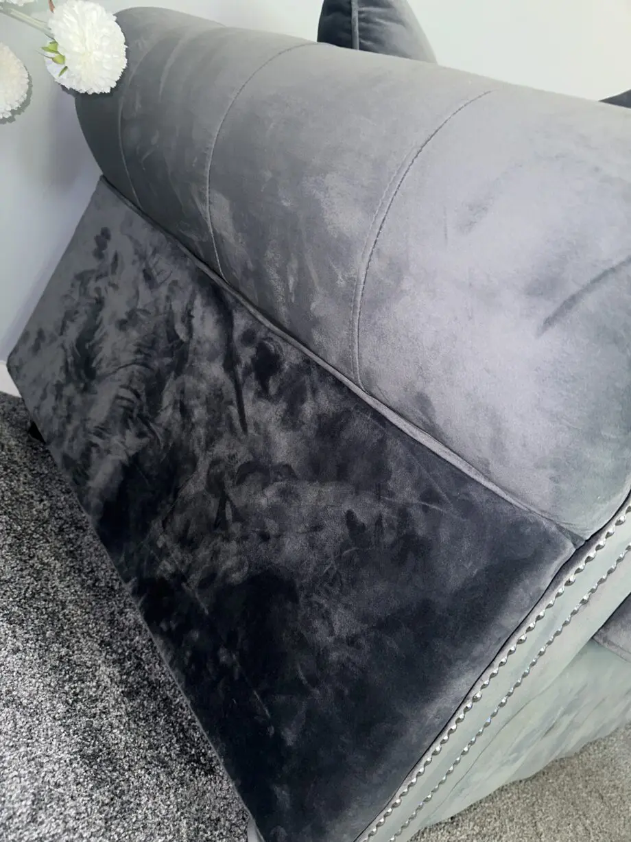 1x (Grey) Ashwin Plush Velvet Luxury Corner Sofa