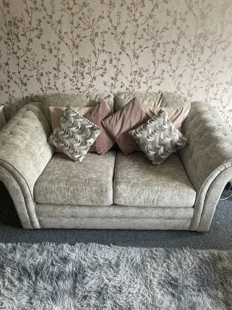 3 seater and 2 seater sofas creamy coloured