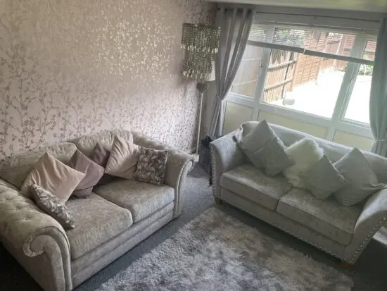 3 seater and 2 seater sofas creamy coloured