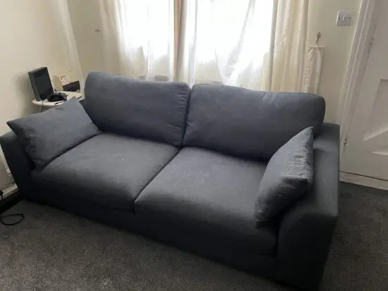 Charcoal gray 3 seater sofa