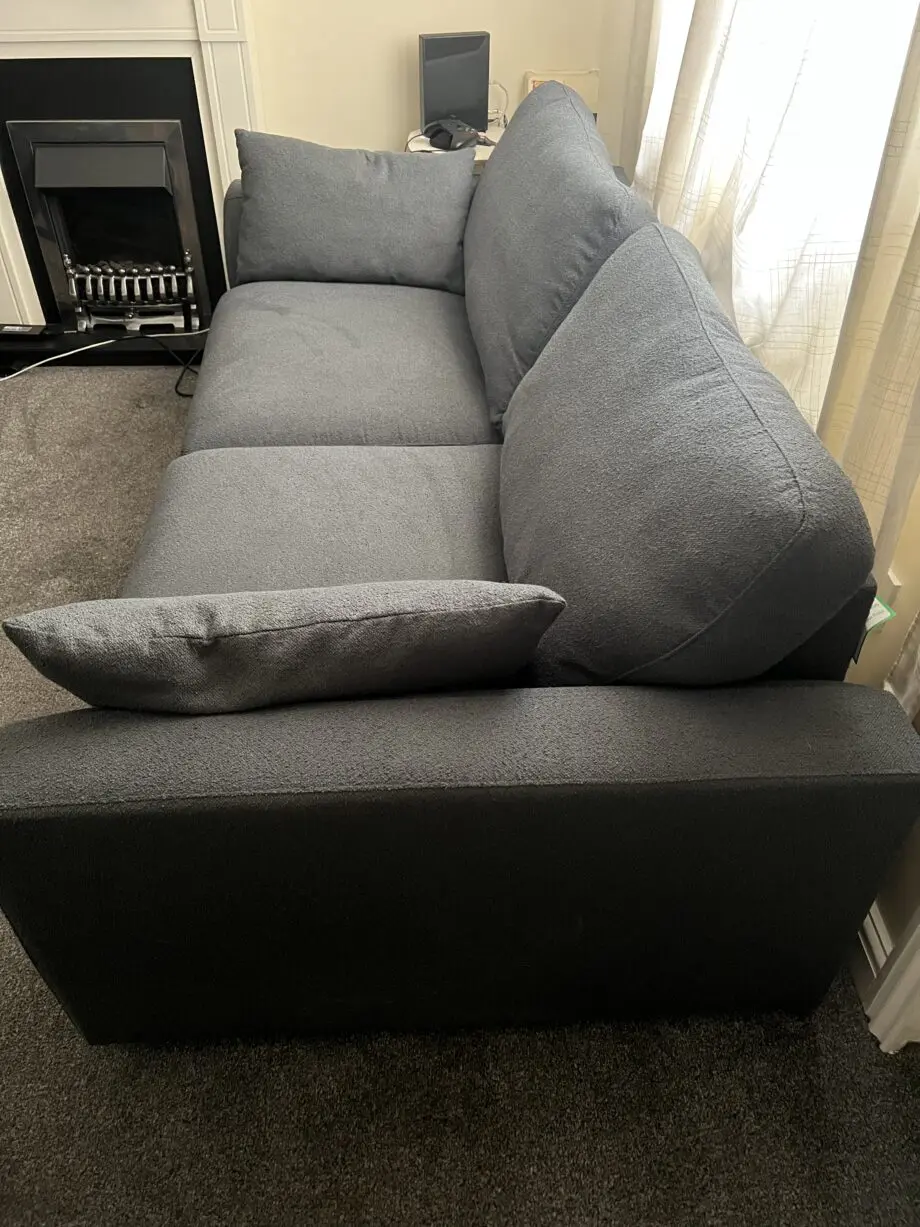 Charcoal gray 3 seater sofa