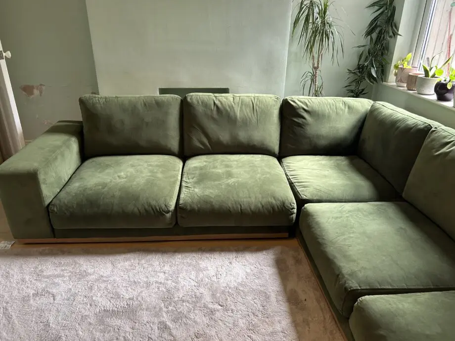 Swoon Denver right-hand corner sofa green velvet RRP £4039