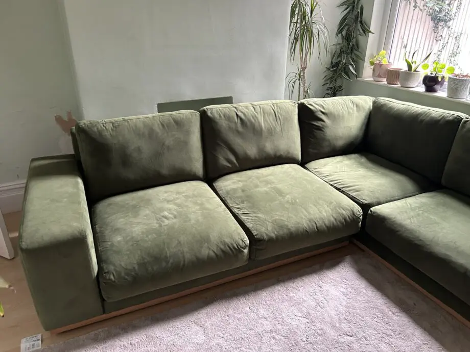 Swoon Denver right-hand corner sofa green velvet RRP £4039