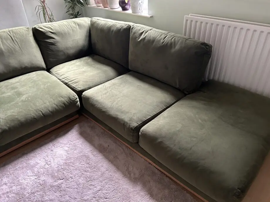 Swoon Denver right-hand corner sofa green velvet RRP £4039