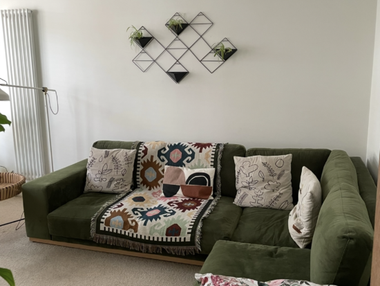 Swoon Denver right-hand corner sofa green velvet RRP £4039