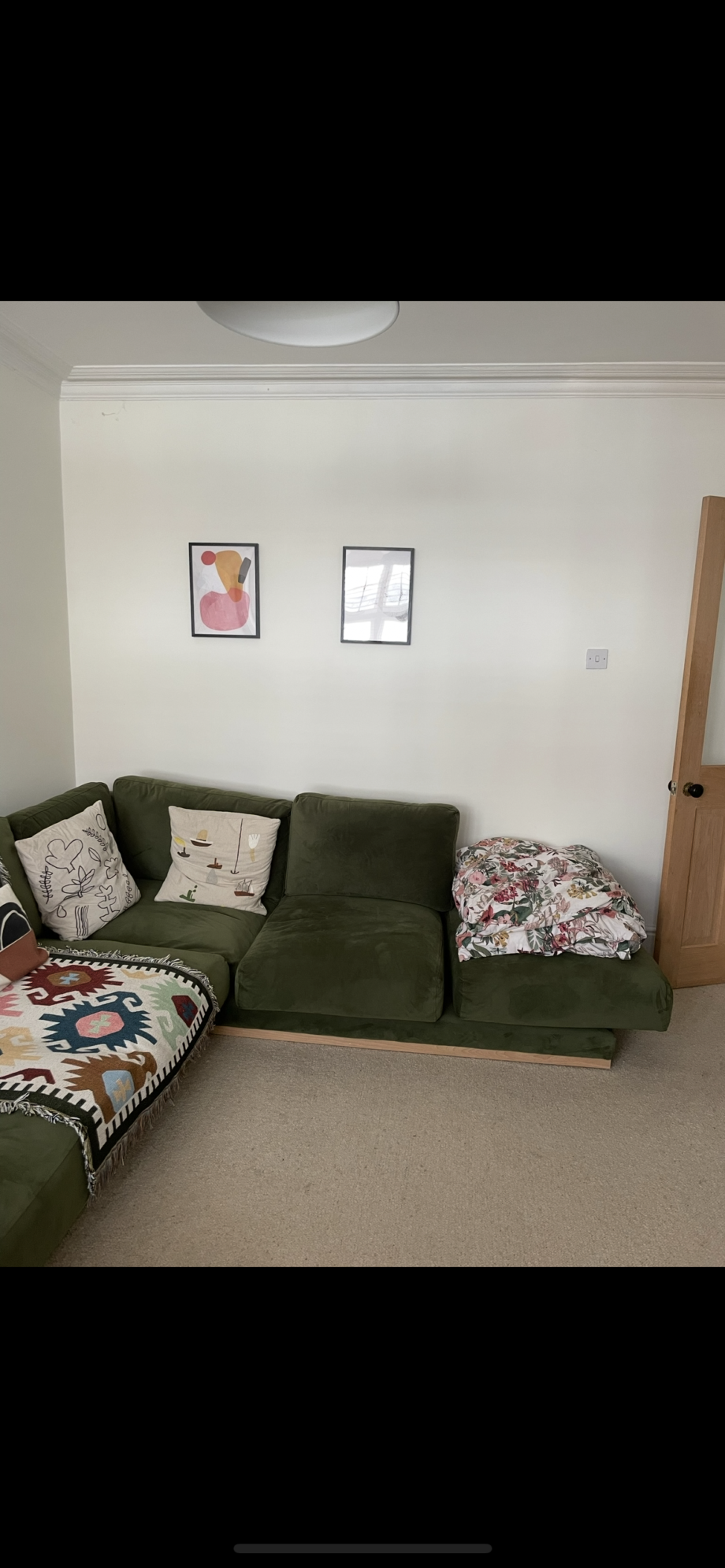 Swoon Denver right-hand corner sofa green velvet RRP £4039