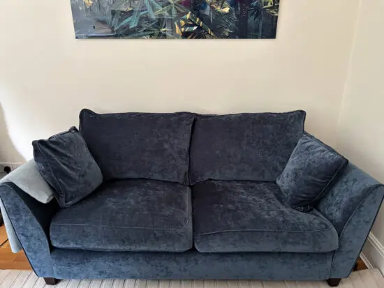 Beautiful Heal's Sofa with premium velvety fabric from Designers Guild